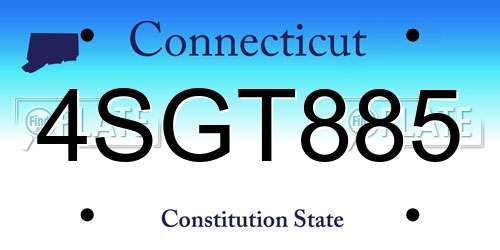 4SGT885 Connecticut License Plate