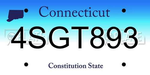 4SGT893 Connecticut License Plate