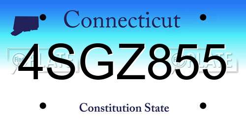 4SGZ855 Connecticut License Plate