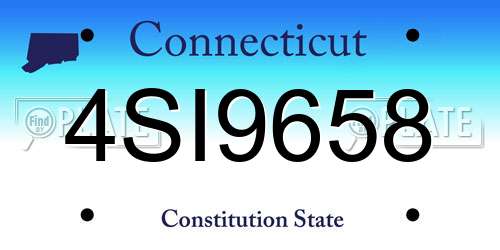 4SI9658 Connecticut License Plate