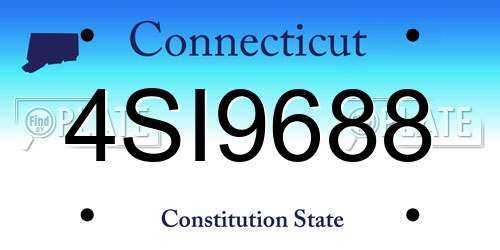 4SI9688 Connecticut License Plate