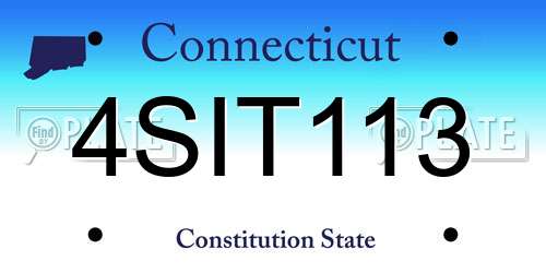 4SIT113 Connecticut License Plate