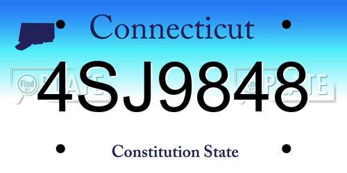 4SJ9848 Connecticut License Plate