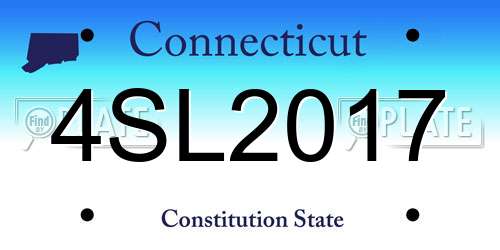 4SL2017 Connecticut License Plate