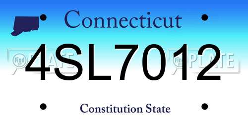 4SL7012 Connecticut License Plate