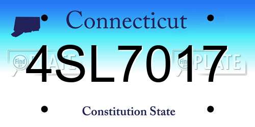 4SL7017 Connecticut License Plate