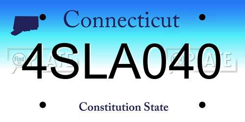 4SLA040 Connecticut License Plate