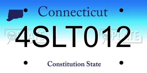 4SLT012 Connecticut License Plate