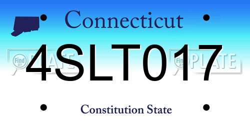4SLT017 Connecticut License Plate
