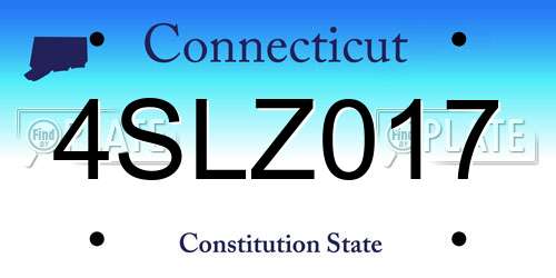 4SLZ017 Connecticut License Plate