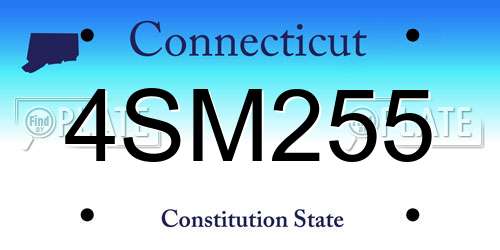 4SM255 Connecticut License Plate