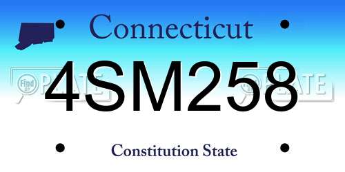 4SM258 Connecticut License Plate