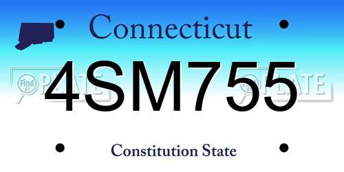 4SM755 Connecticut License Plate