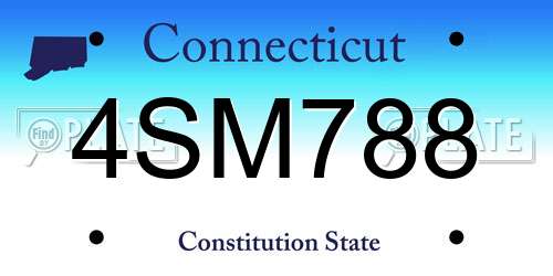 4SM788 Connecticut License Plate