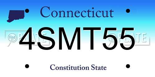 4SMT55 Connecticut License Plate