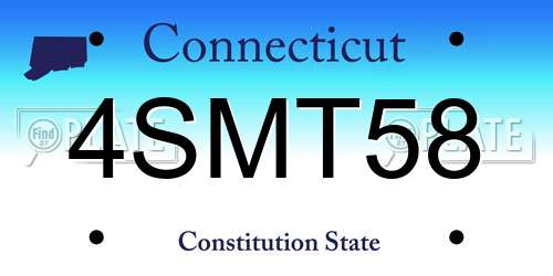 4SMT58 Connecticut License Plate