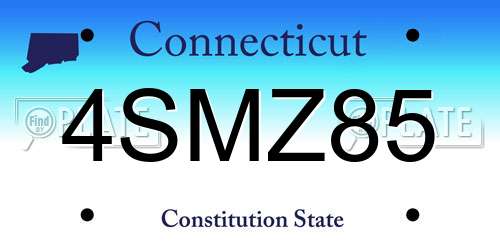 4SMZ85 Connecticut License Plate