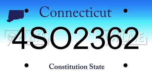 4SO2362 Connecticut License Plate