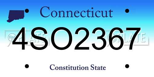 4SO2367 Connecticut License Plate