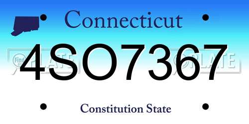 4SO7367 Connecticut License Plate