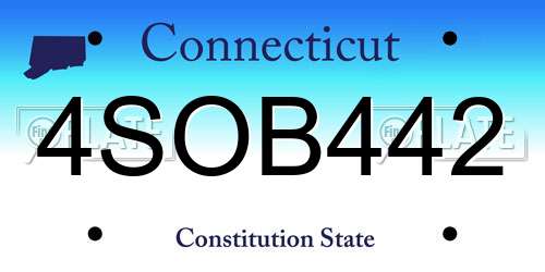 4SOB442 Connecticut License Plate