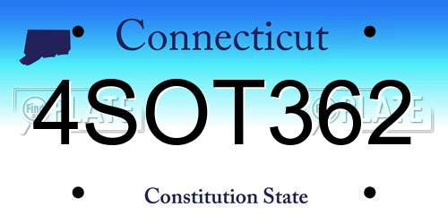 4SOT362 Connecticut License Plate
