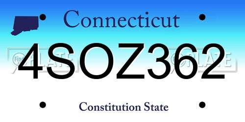 4SOZ362 Connecticut License Plate