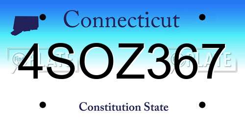 4SOZ367 Connecticut License Plate