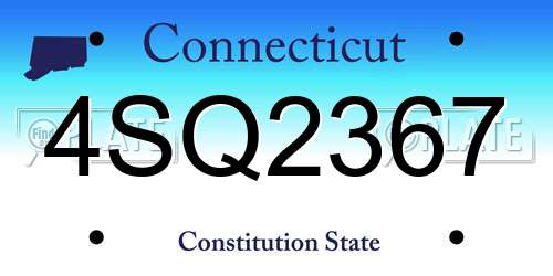 4SQ2367 Connecticut License Plate