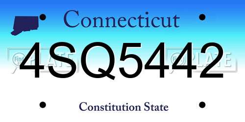 4SQ5442 Connecticut License Plate