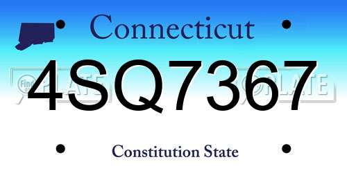4SQ7367 Connecticut License Plate
