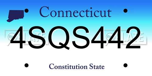 4SQS442 Connecticut License Plate