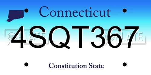 4SQT367 Connecticut License Plate