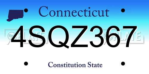 4SQZ367 Connecticut License Plate