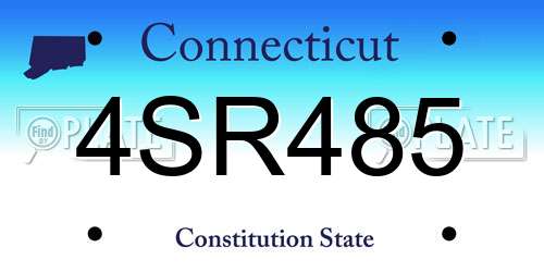 4SR485 Connecticut License Plate