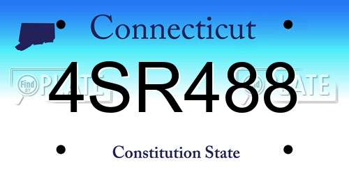 4SR488 Connecticut License Plate