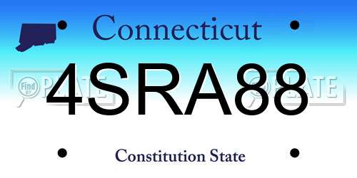 4SRA88 Connecticut License Plate