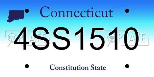 4SS1510 Connecticut License Plate