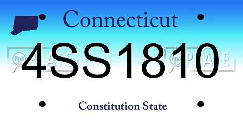 4SS1810 Connecticut License Plate