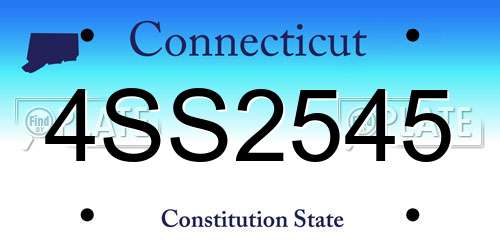 4SS2545 Connecticut License Plate