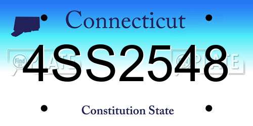 4SS2548 Connecticut License Plate