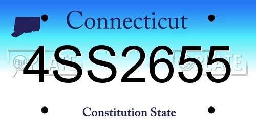 4SS2655 Connecticut License Plate