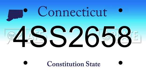 4SS2658 Connecticut License Plate