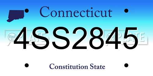 4SS2845 Connecticut License Plate