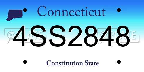 4SS2848 Connecticut License Plate