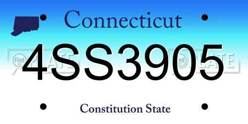 4SS3905 Connecticut License Plate