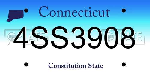 4SS3908 Connecticut License Plate