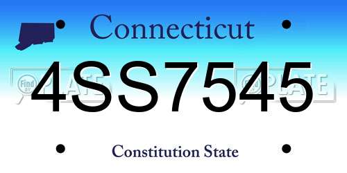 4SS7545 Connecticut License Plate