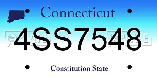 4SS7548 Connecticut License Plate