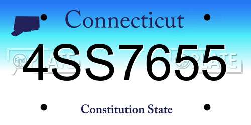 4SS7655 Connecticut License Plate